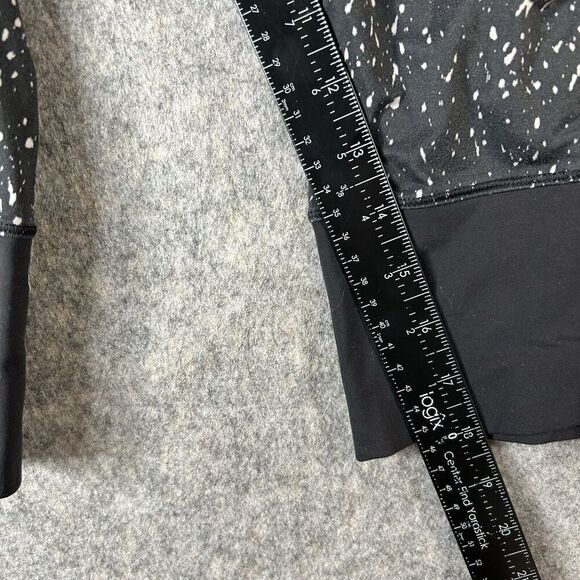 Lululemon Drop It Crop Pants Womens 6 Black Harem Capri Stretch Splatter Print - Picture 8 of 9